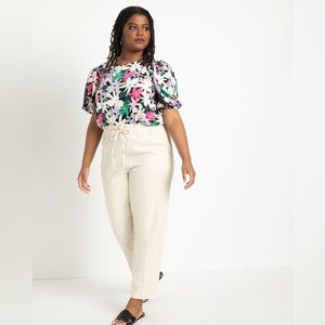 Eloquii Linen Pull on  Drawstring Pant size 16